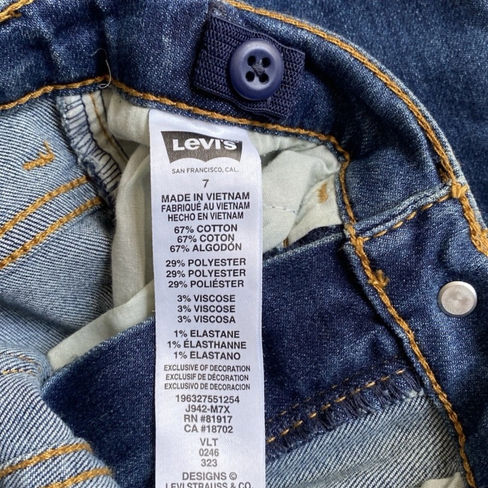 New Levi’s 720 High-Rise Super Skinny Stretch Girls Size 7 Regular - Picture 12 of 13